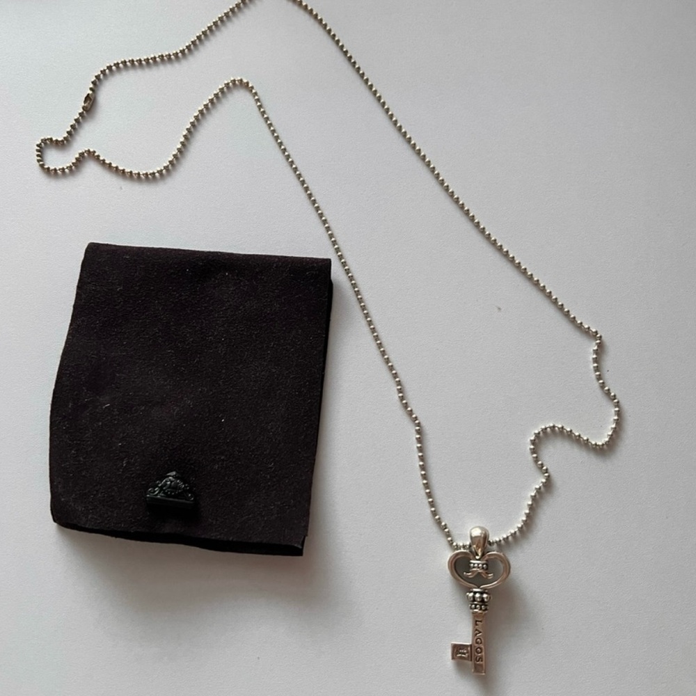 Lagos Caviar Key Necklace 32 inch Chain